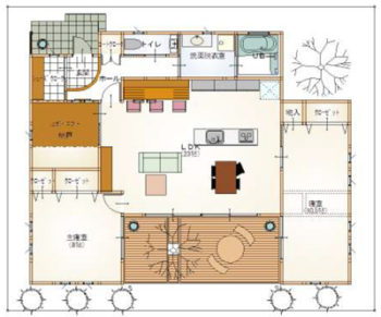 ３０坪の平屋の間取りプラン